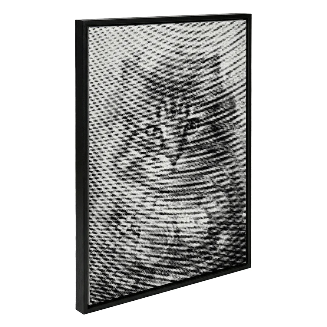 Kat med blomster Dot maleri