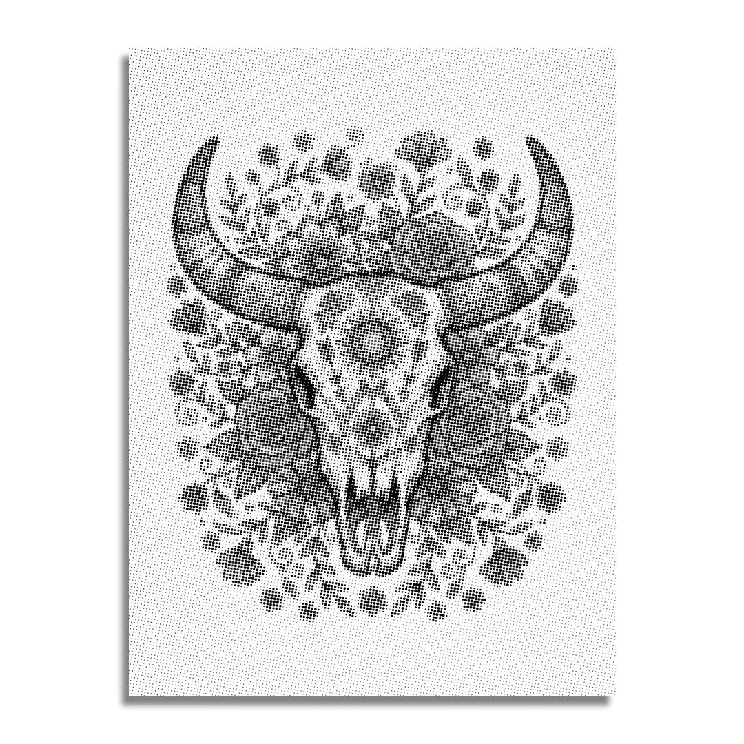 Bull Skull Dot Maleri