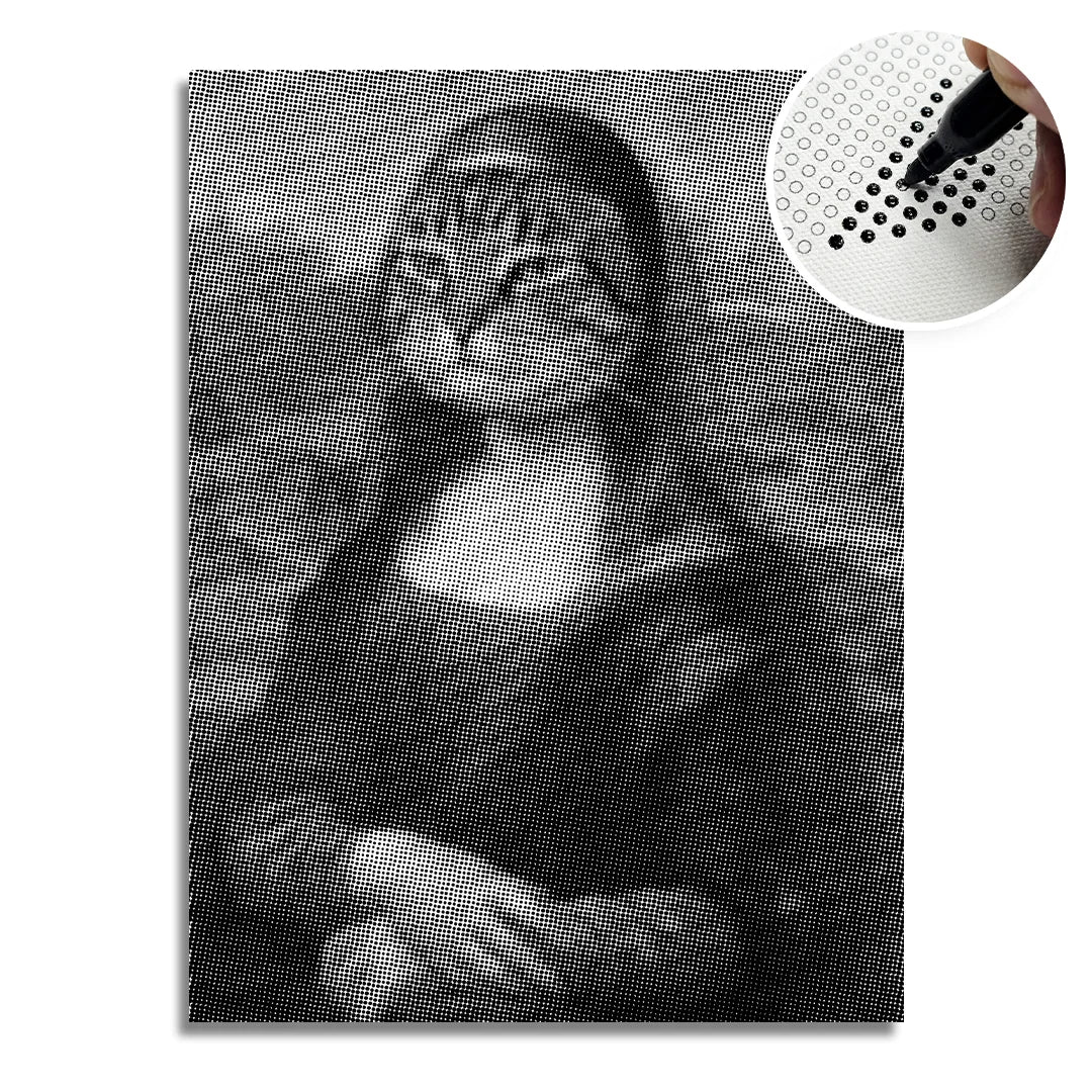 Mona Lisa Cat Dot Maleri