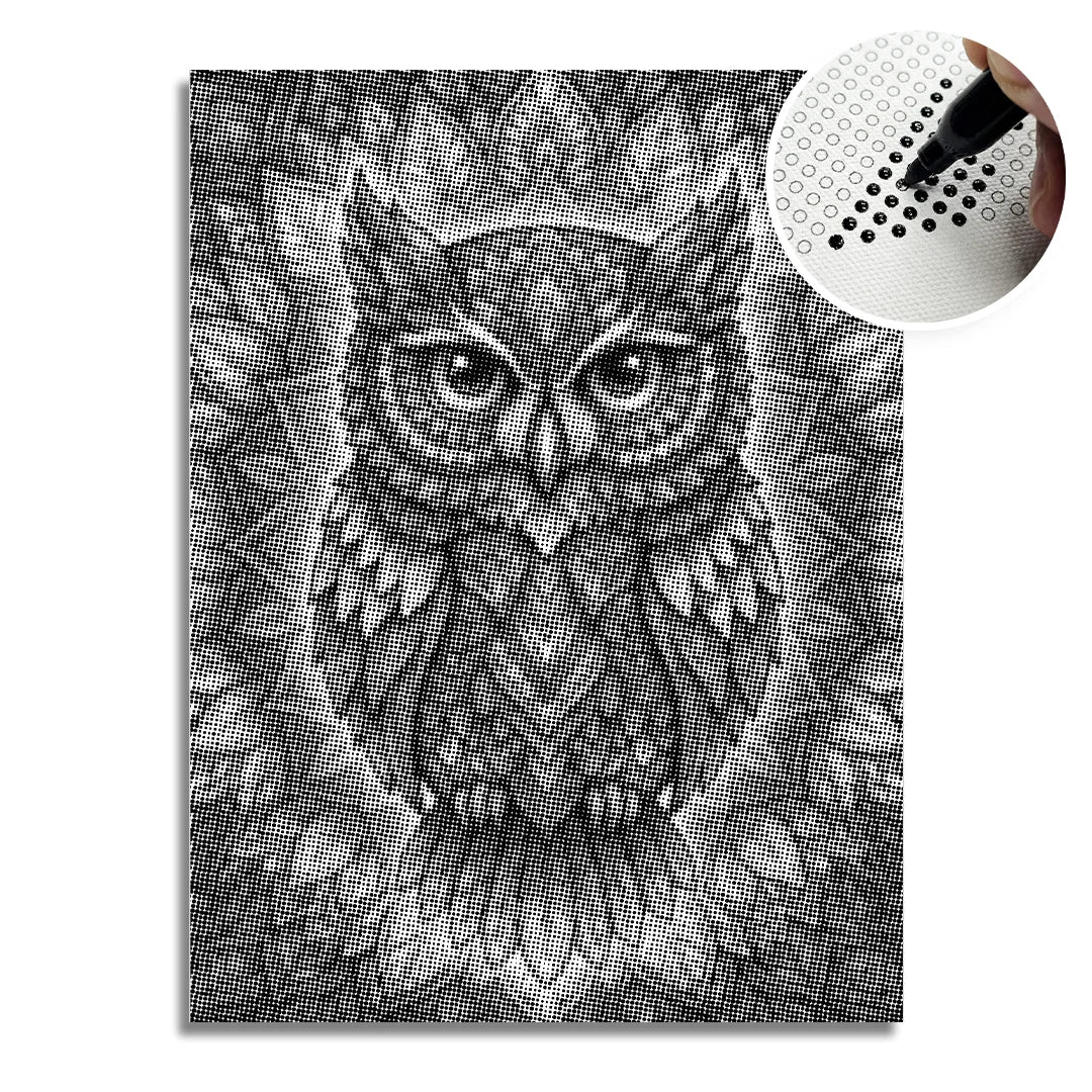 Owl Mandala 2 Dot Maleri
