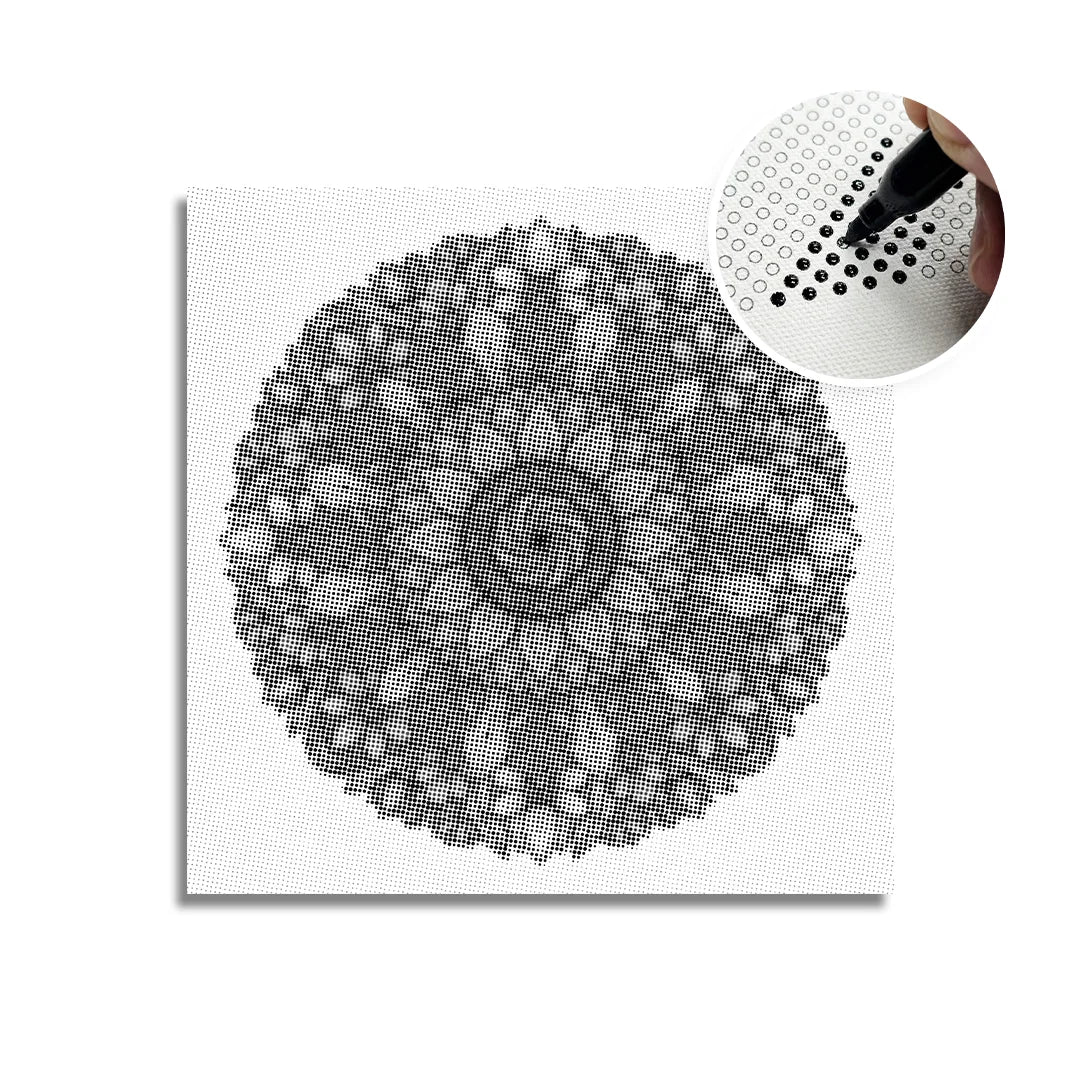 Mandala med blomster prik maleri