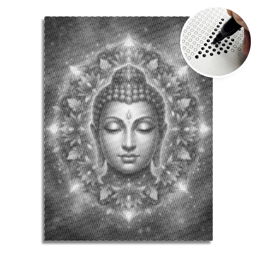 Buddha med blomster Dot maleri