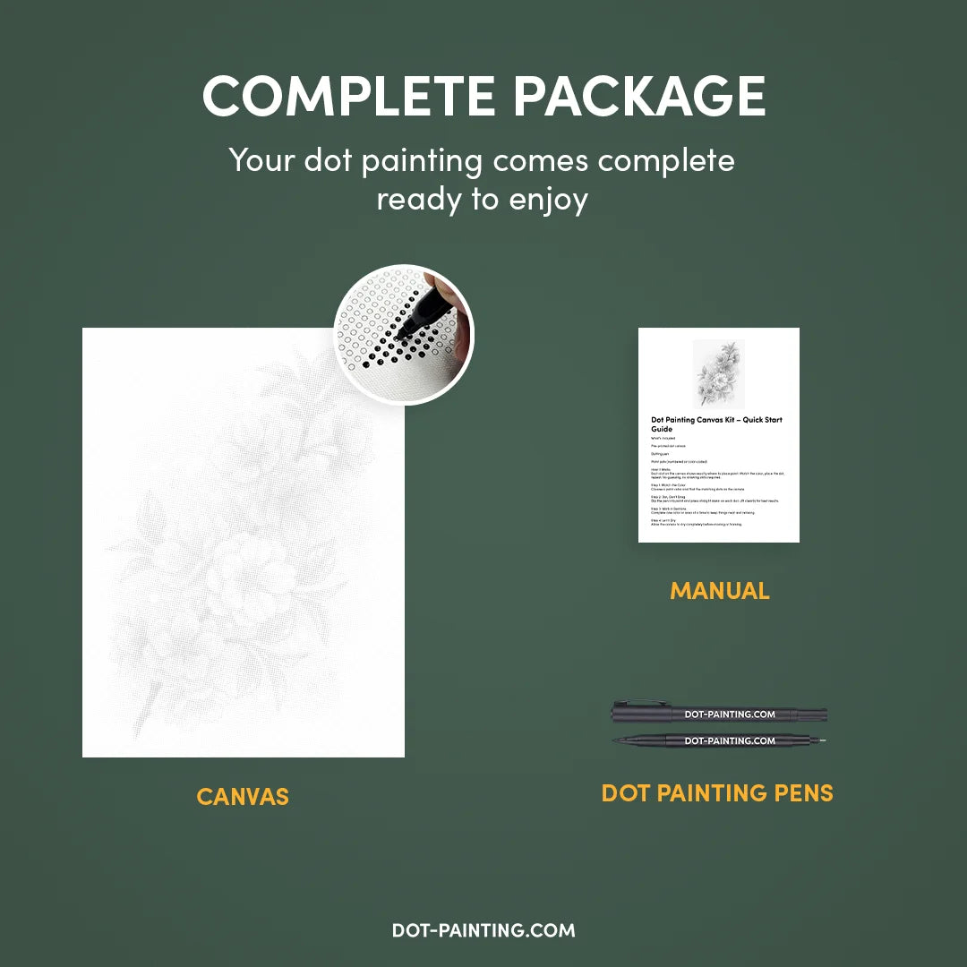 Luksus Blomster Dot Maleri