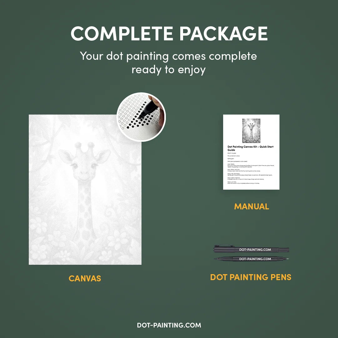 Giraffe med blomster Dot maleri