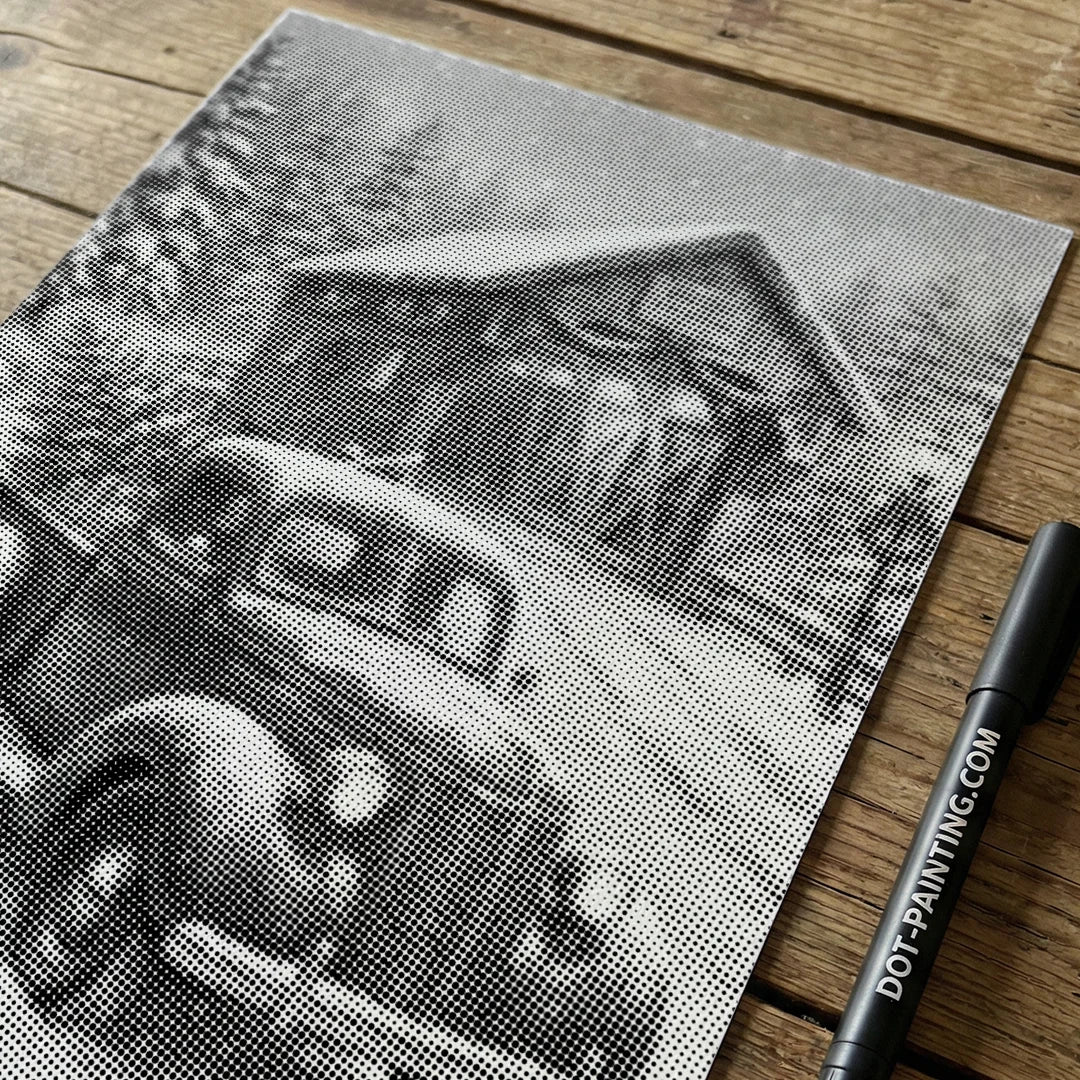 Julemandens bil Dot maleri