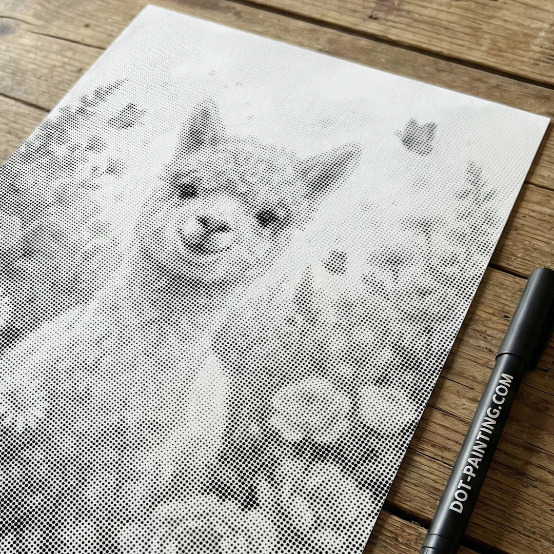 Alpaca med blomster prik maleri