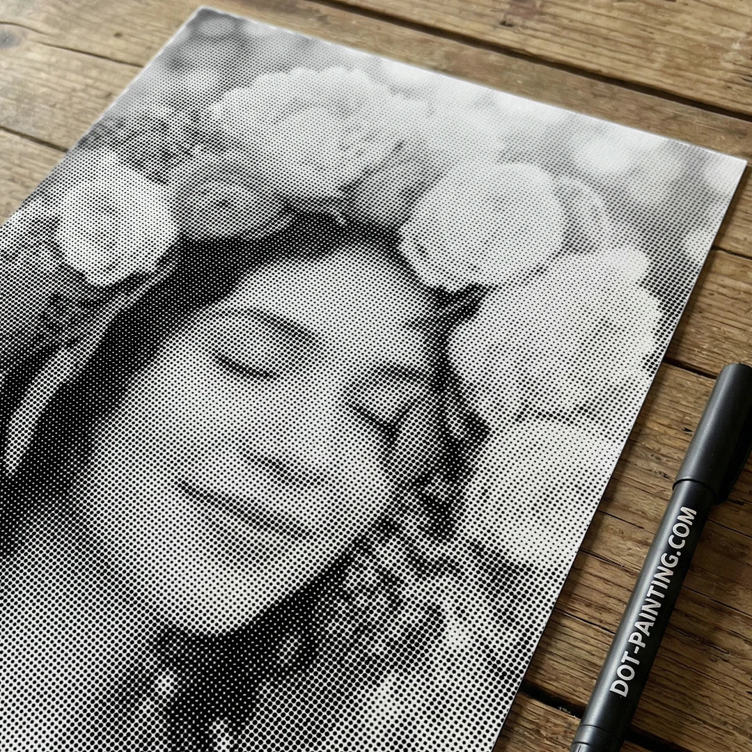 Kvinder med blomster 2 prik maleri