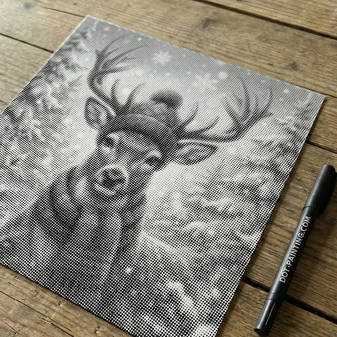 Rensdyr med en hat Dot maleri