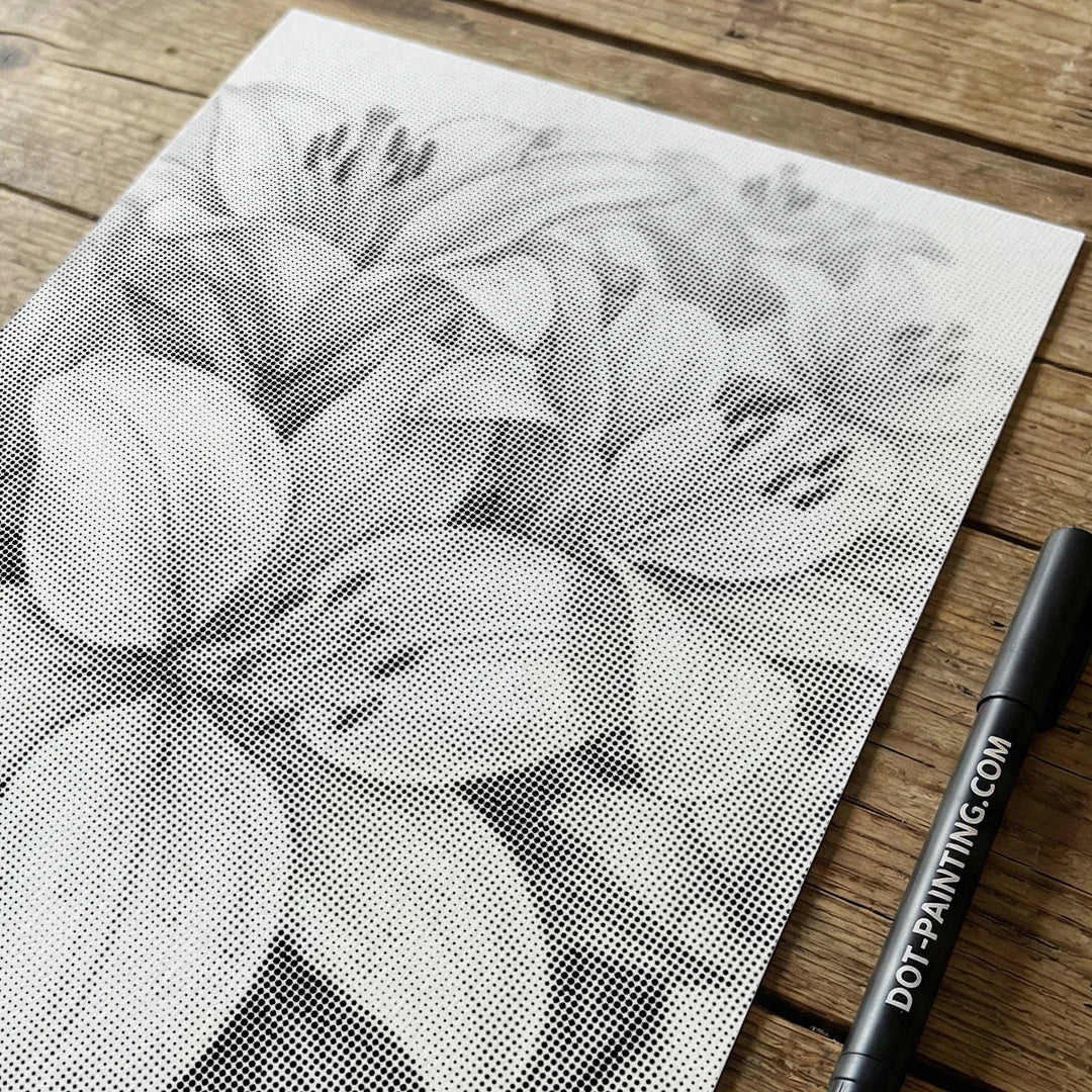 Glitrende Blomster Dot Maleri