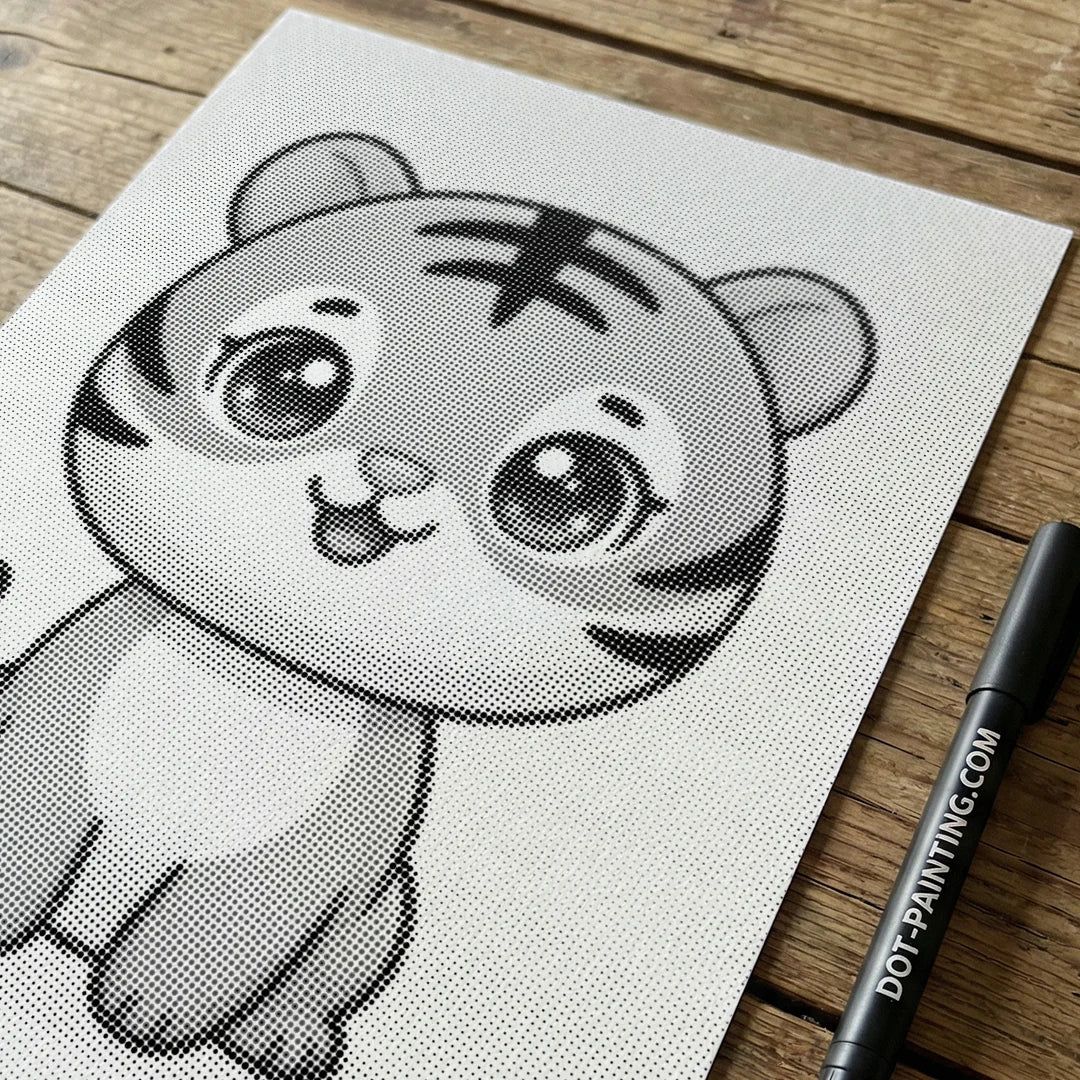 Lille Tiger Dot Maleri