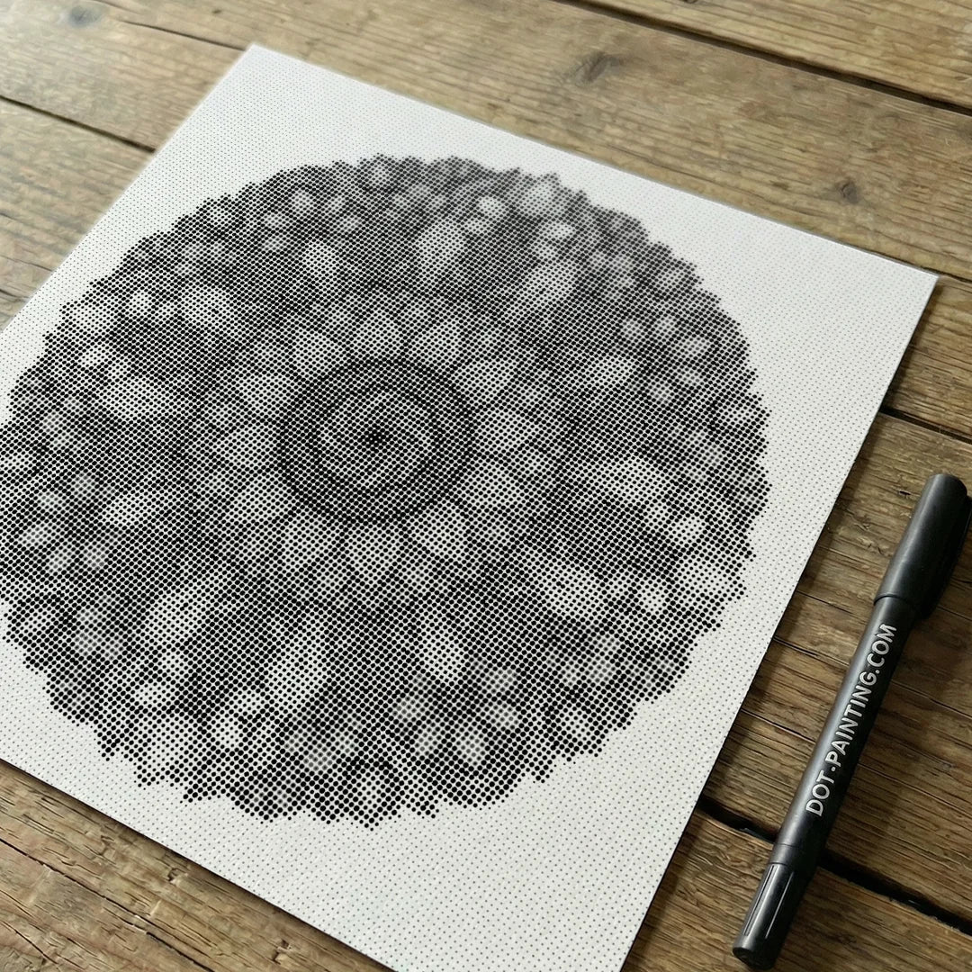Mandala med blomster prik maleri