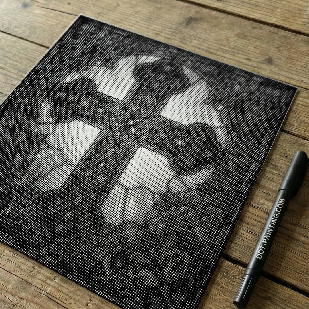 Farvet glas Cross Dot Maleri