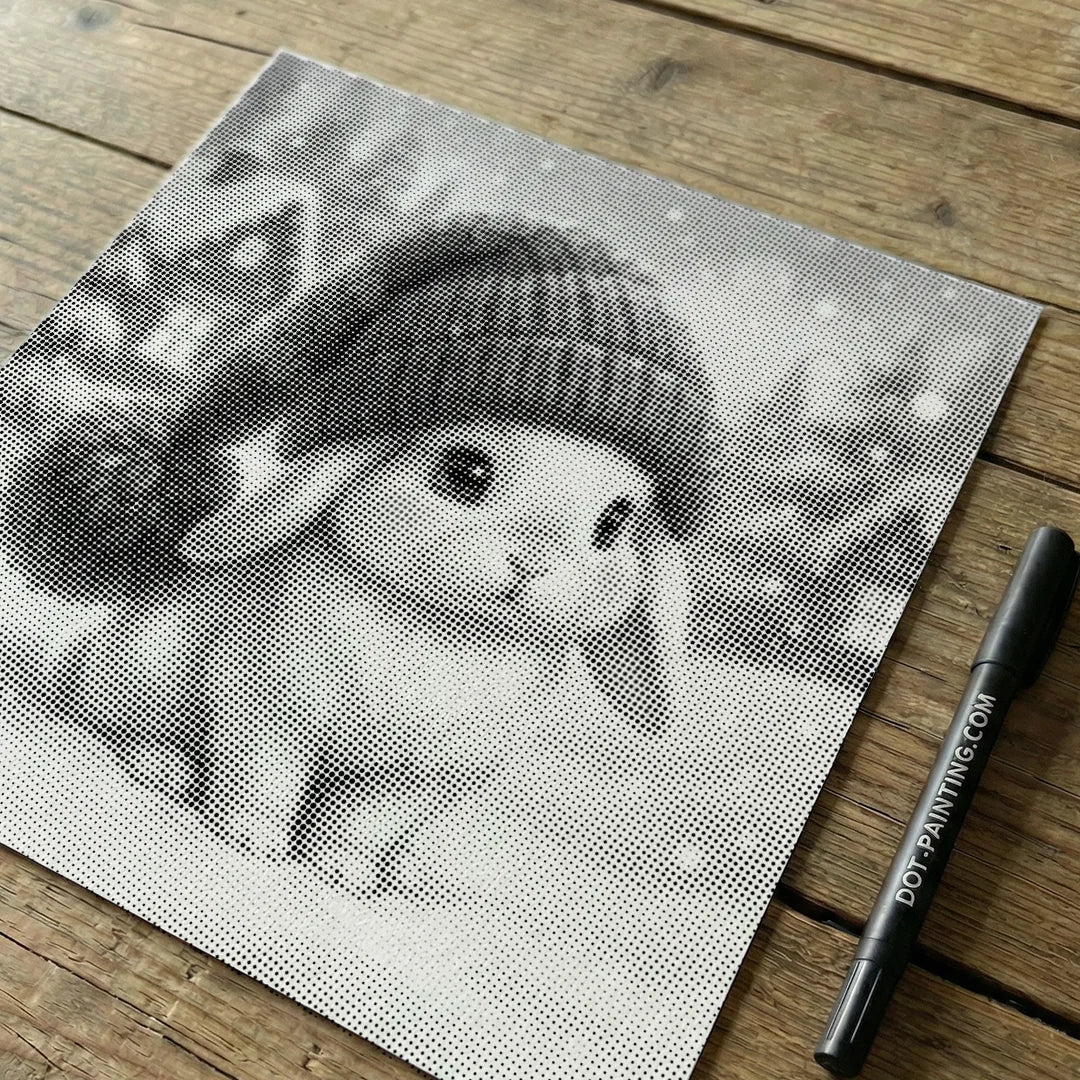 Winter Bunny Dot maleri