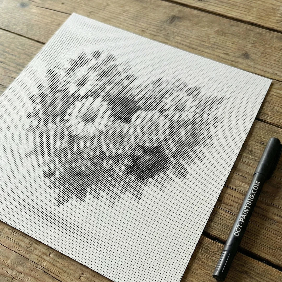 Blomster Hjerte Dot Maleri