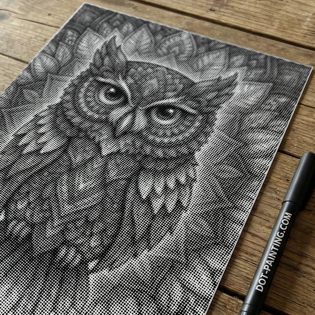 Owl Mandala 2 Dot Maleri
