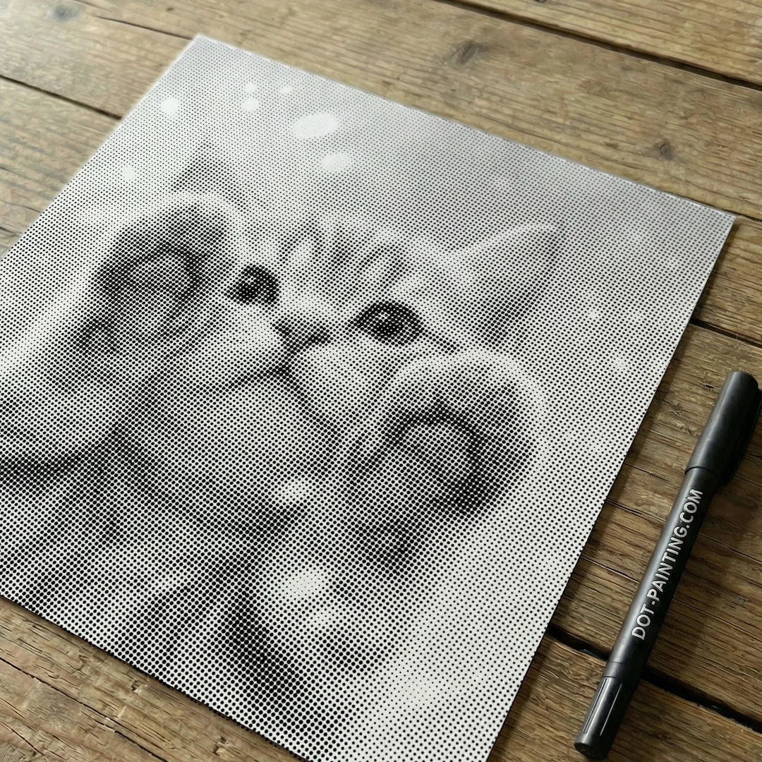 Sød kat prik maleri