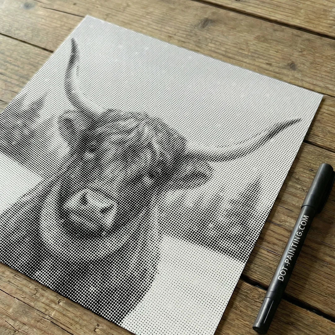 Skotsk højlander juleprikkermaleri