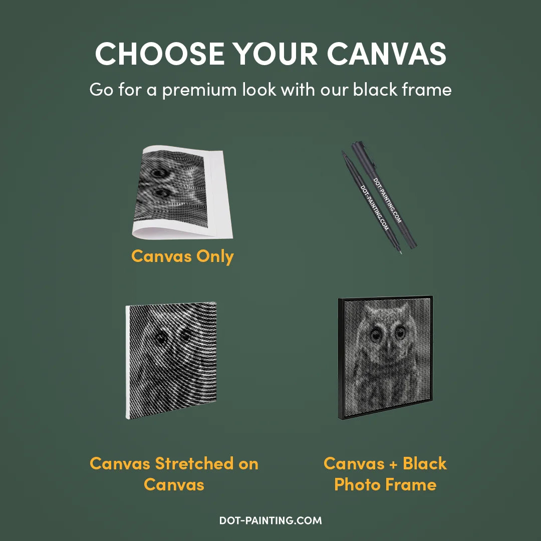 Lille ugle med store øjne prikmaleri