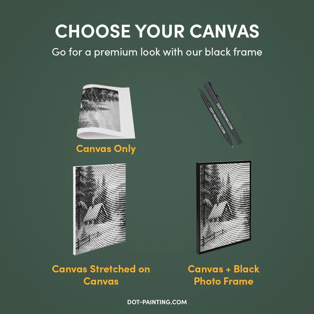 Hyggeligt hus i Snow Dot-maleriet