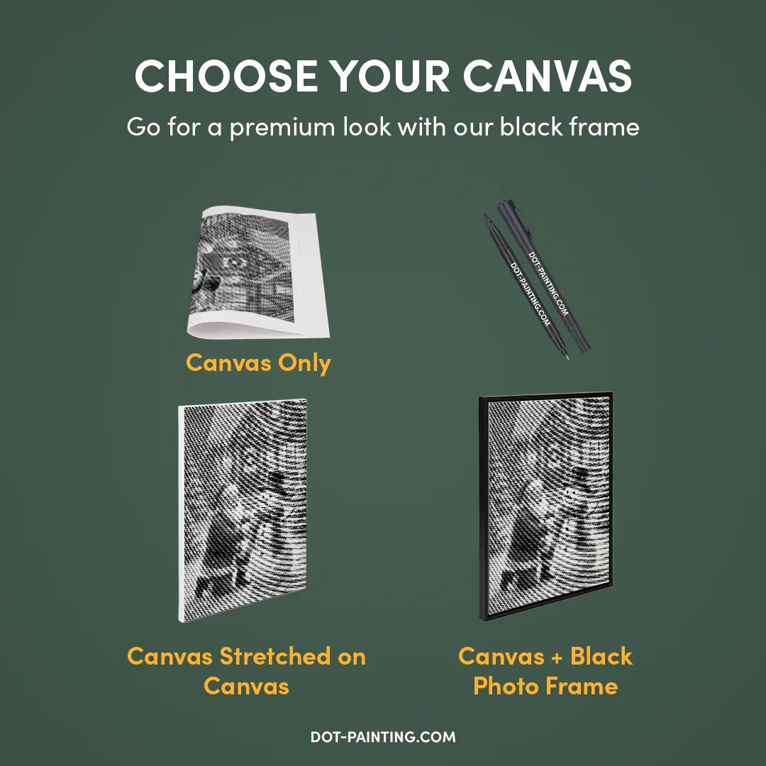 Julemanden med Snemand Dot Painting