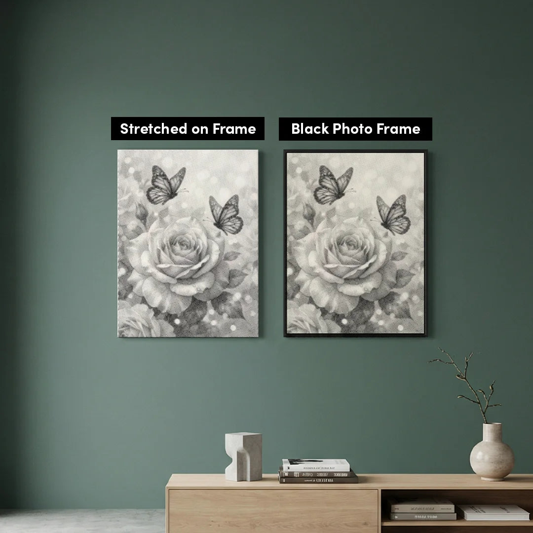 Sommerfugl med Rose Dot Painting