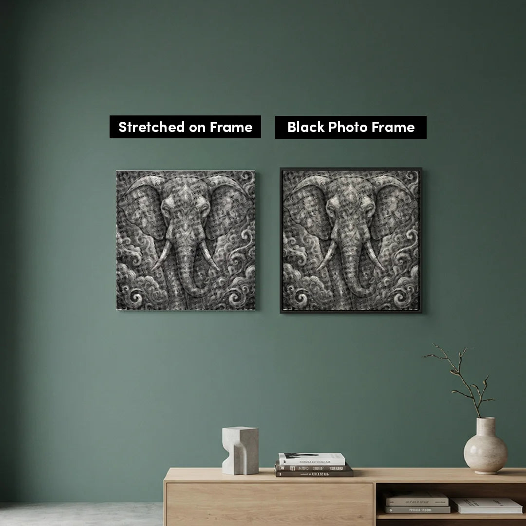 Maleri af elefant på en sky prik