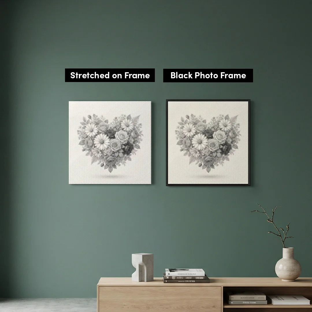 Blomster Hjerte Dot Maleri