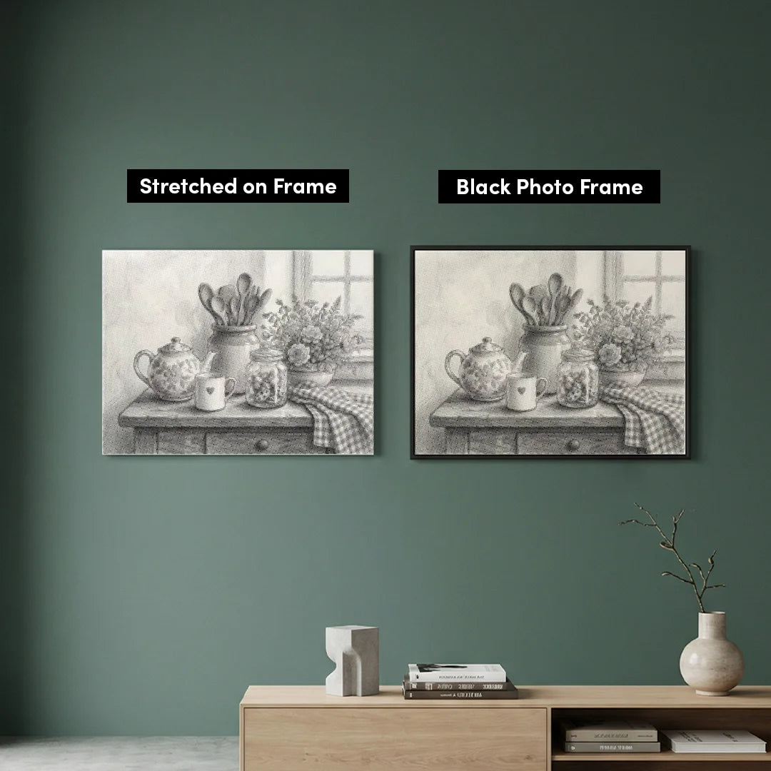 Køkken Stilleben Dot Maleri