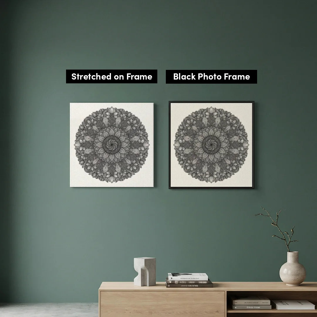 Mandala med blomster prik maleri