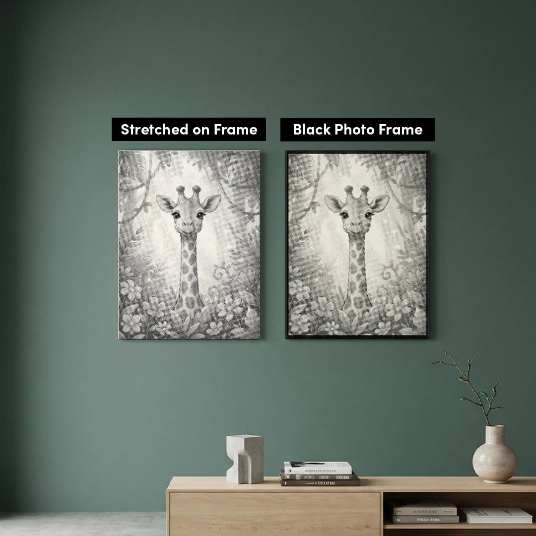 Giraffe med blomster Dot maleri