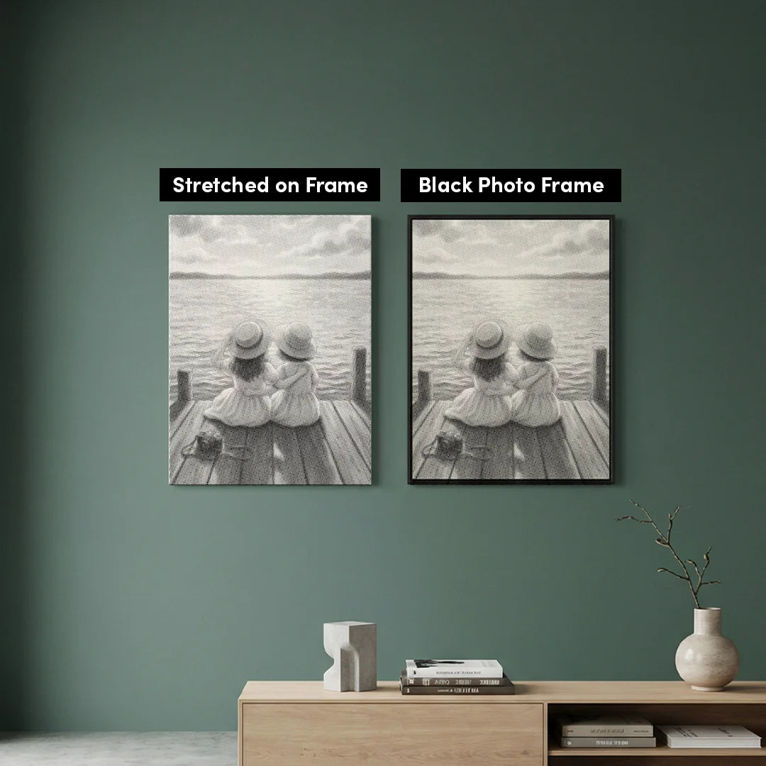 Piger ved søen Dot maleri