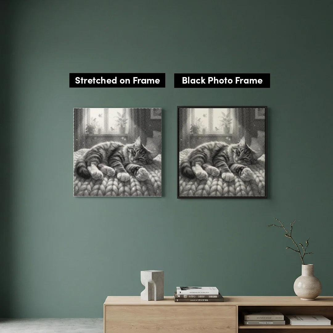 Søvnig kat prikmaleri