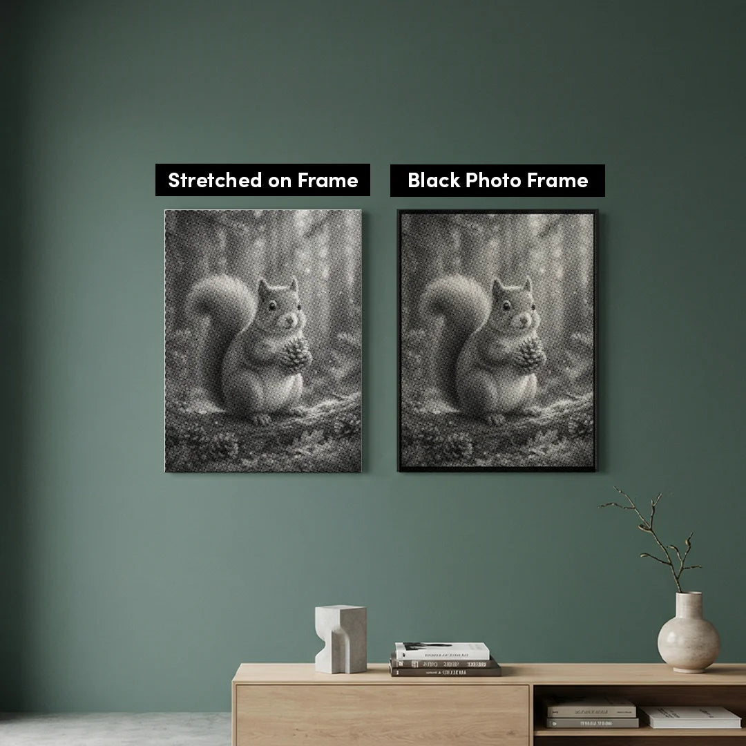 Egern med Pine Kogler Dot Painting