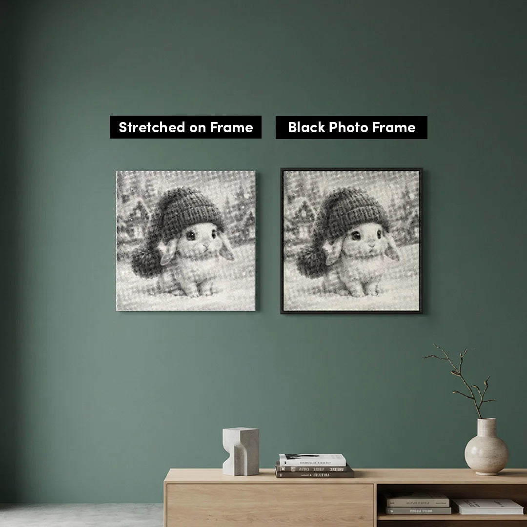 Winter Bunny Dot maleri