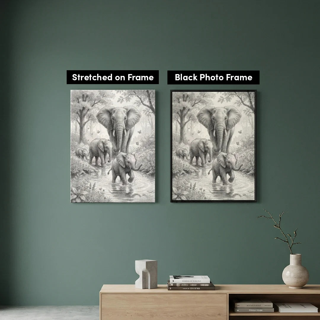 Elephant Family Dot Maleri