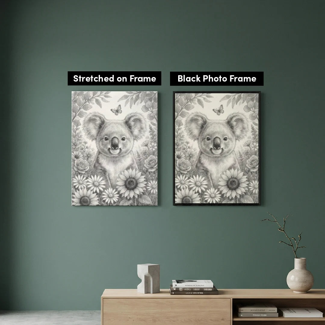 Koala med blomster Dot maleri