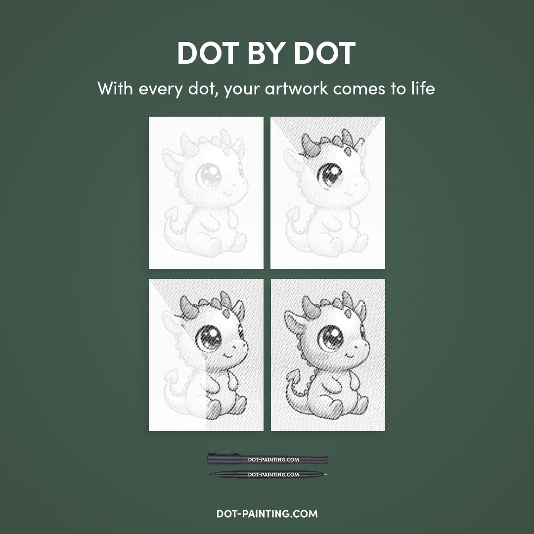 Baby Dragon Dot Maleri