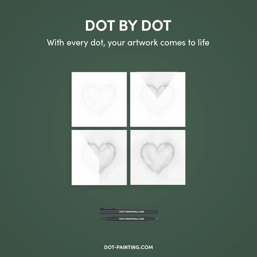 Hjerte af point prikmaleri