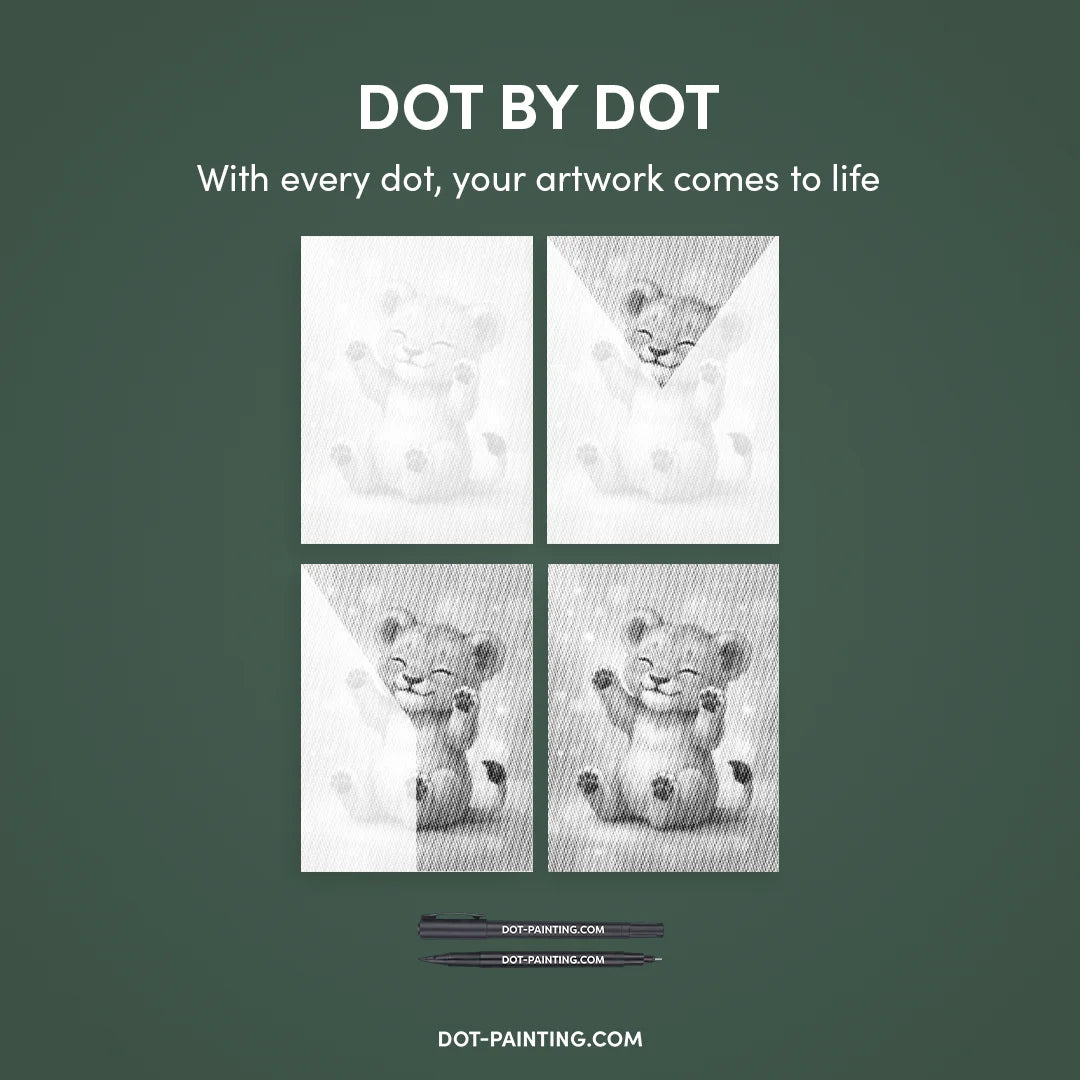Løveunge Dot Maleri