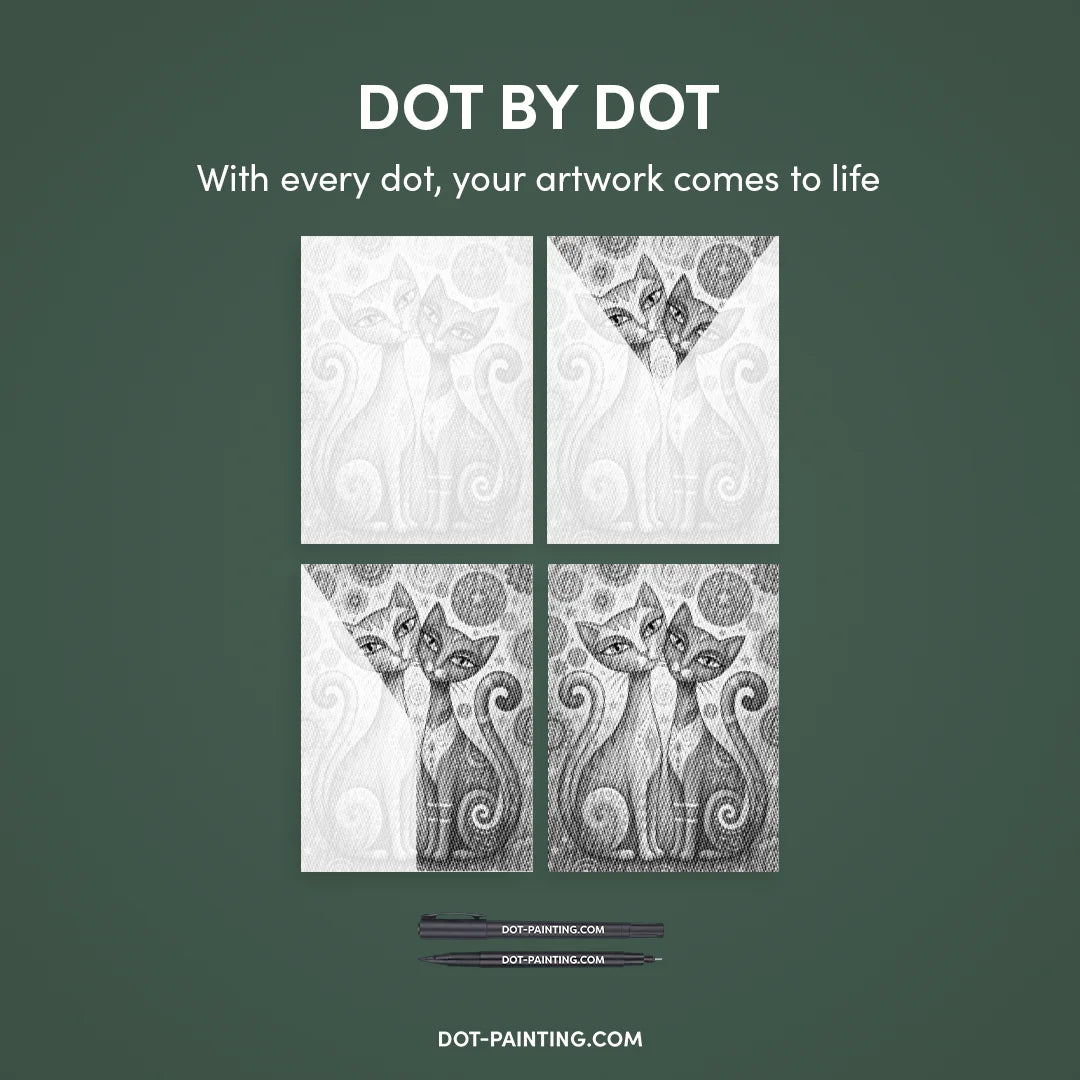 2 yndefulde Katte Dot Painting