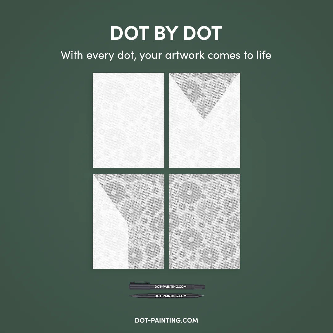 Minimalistisk Blomster Dot Painting