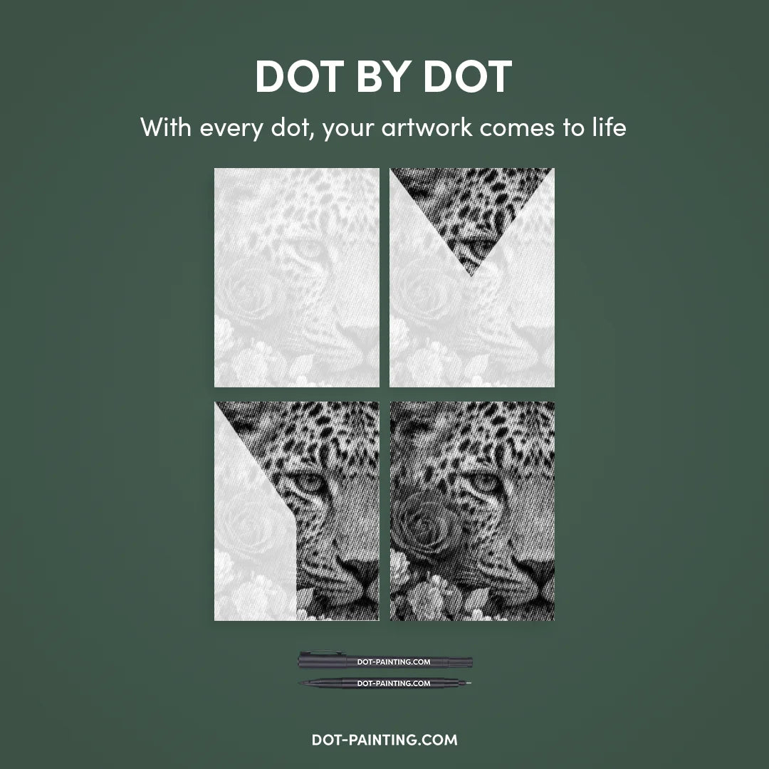 Botanisk Panther Dot Painting