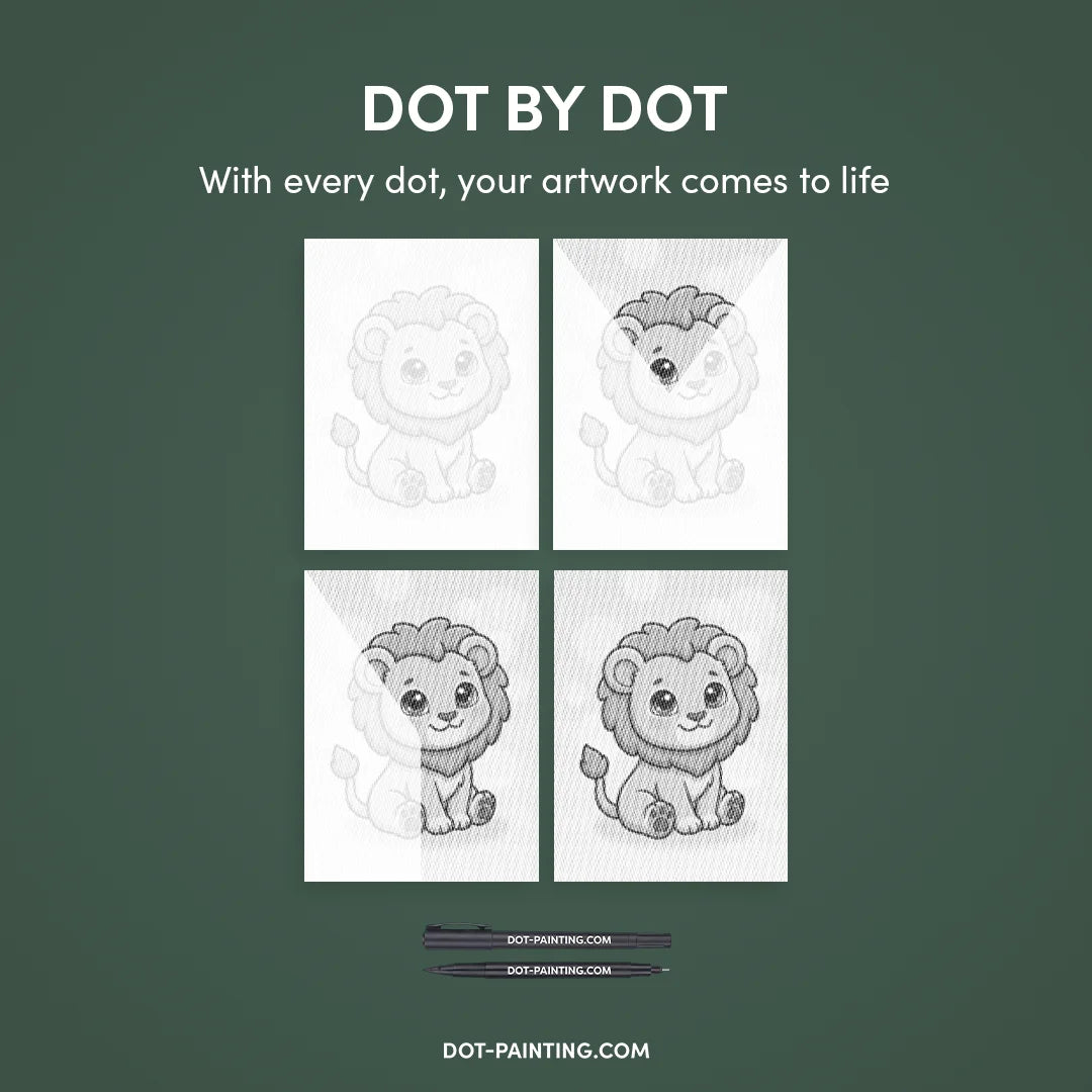 Løve Dot Maleri