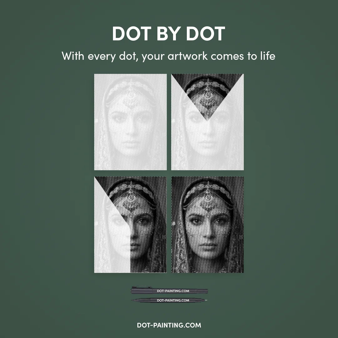 Indisk kvinde prikmaleri