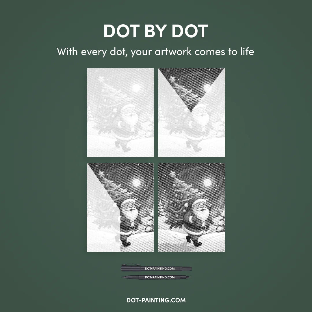 Julemanden med juletræsprikkermaleri