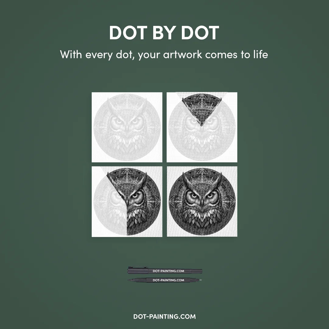 Ugle Mandala Dot Maleri