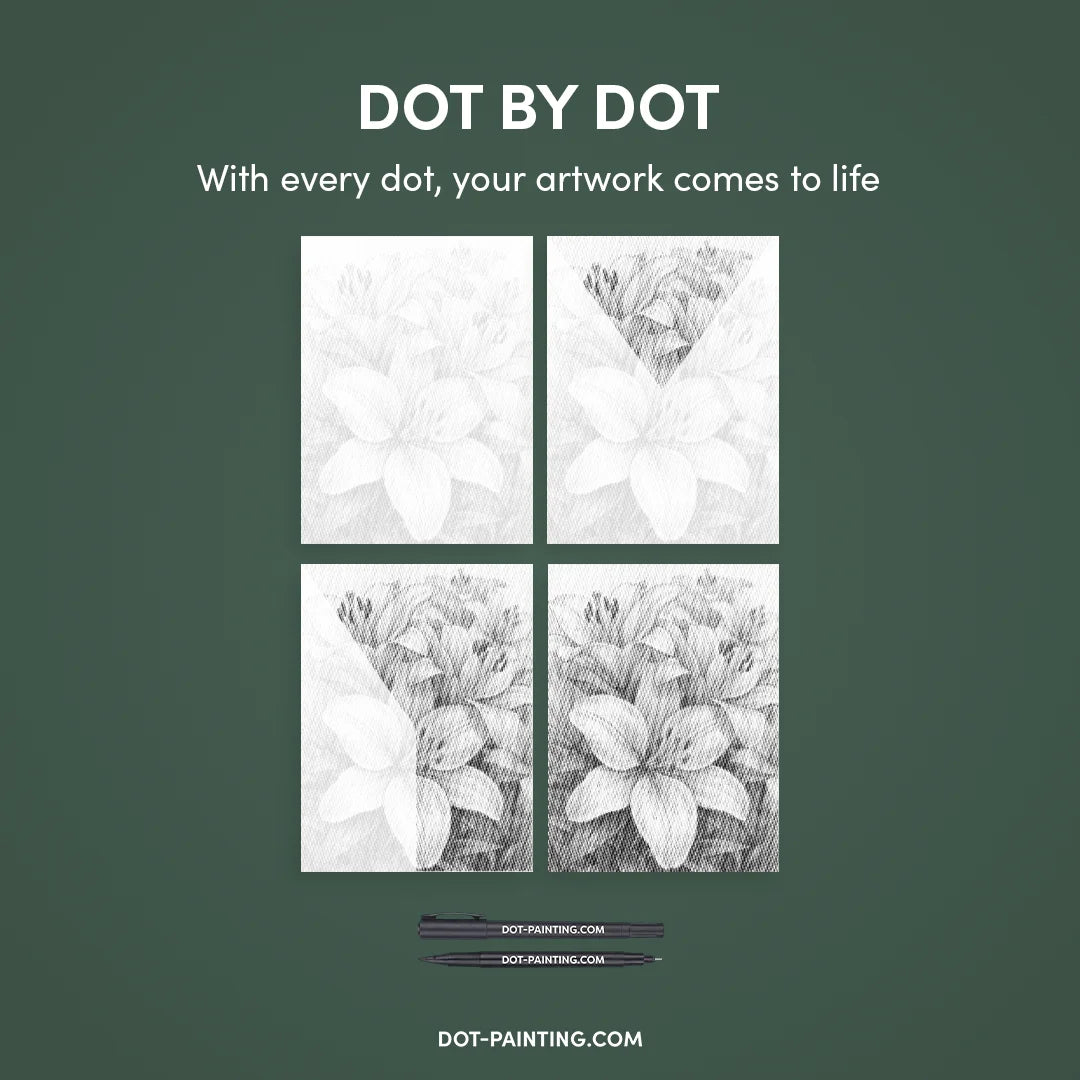Glitrende Blomster Dot Maleri