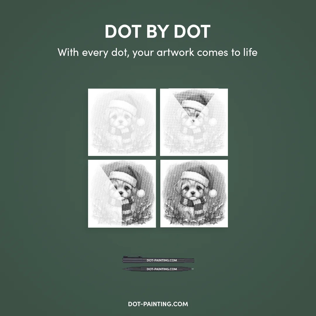 Julehvalp 2 prik maleri