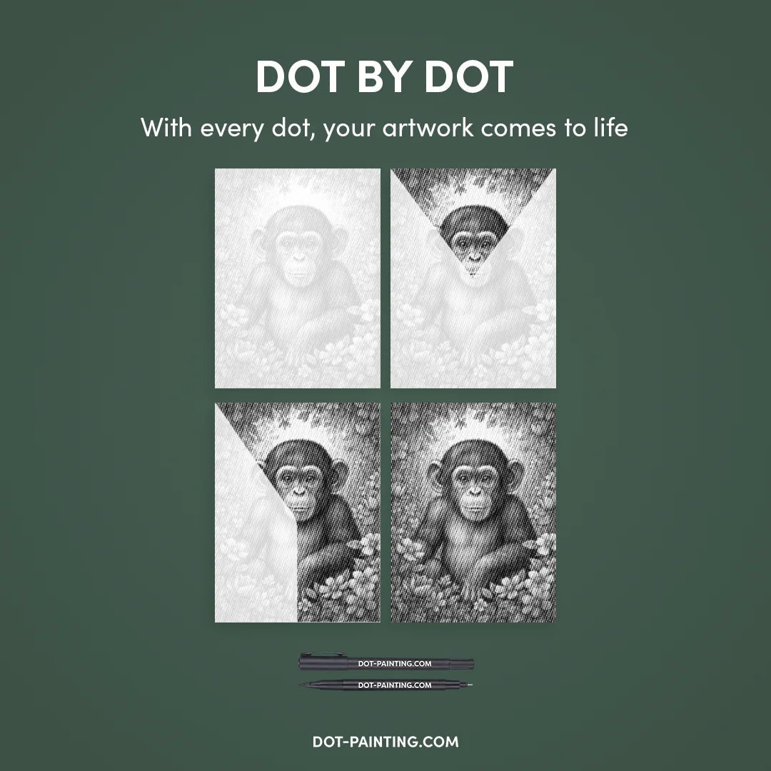 Abe med blomster Dot maleri