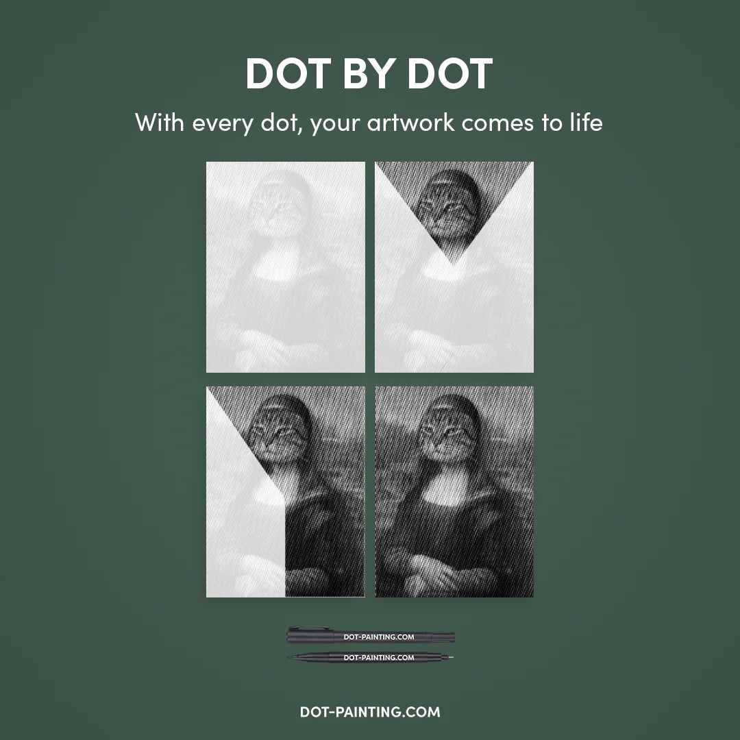 Mona Lisa Cat Dot Maleri